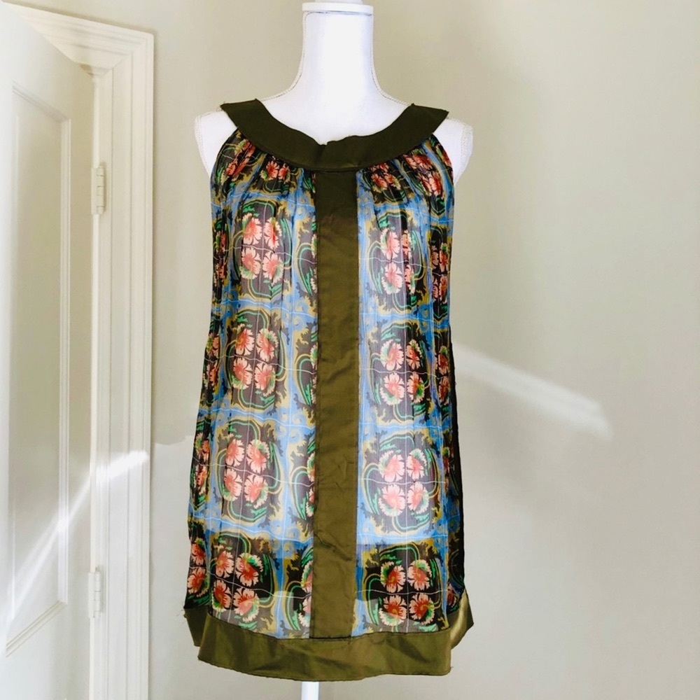 Alberta Ferreti silk top blue green 4